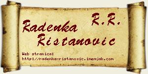 Radenka Ristanović vizit kartica